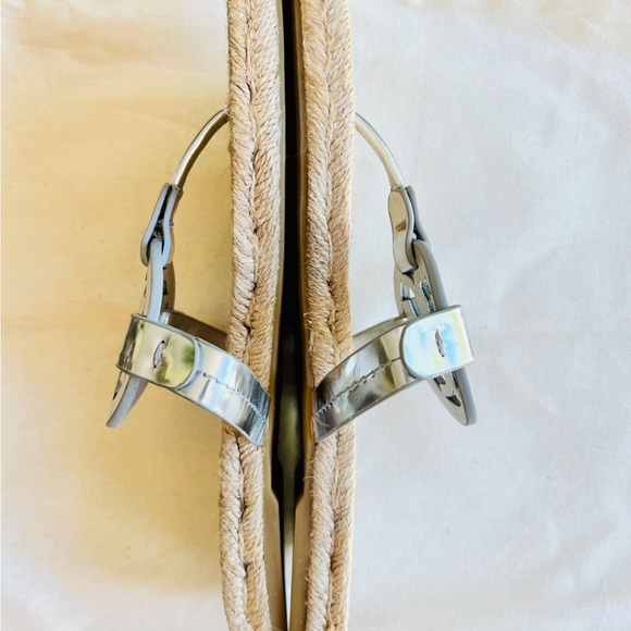 Tory Burch Miller Metallic Silver Espadrille Sandal - Picture 3 of 5